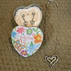 Brighton silver earring and necklace matching set